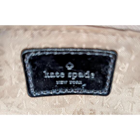 Kate Spade Camelia Street Tote Top Handle Large Black with Tan Fabric Interior - Picture 4 of 12